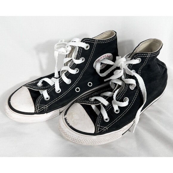 Coverse All Star Chuck Taylor 3J231 Hip Top Youth Size 1 Canvas Black Sneaker - Picture 1 of 12
